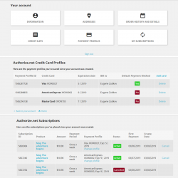 Authorize.net Single and Recurring Payments + CIM Customer Profiles for Prestashop